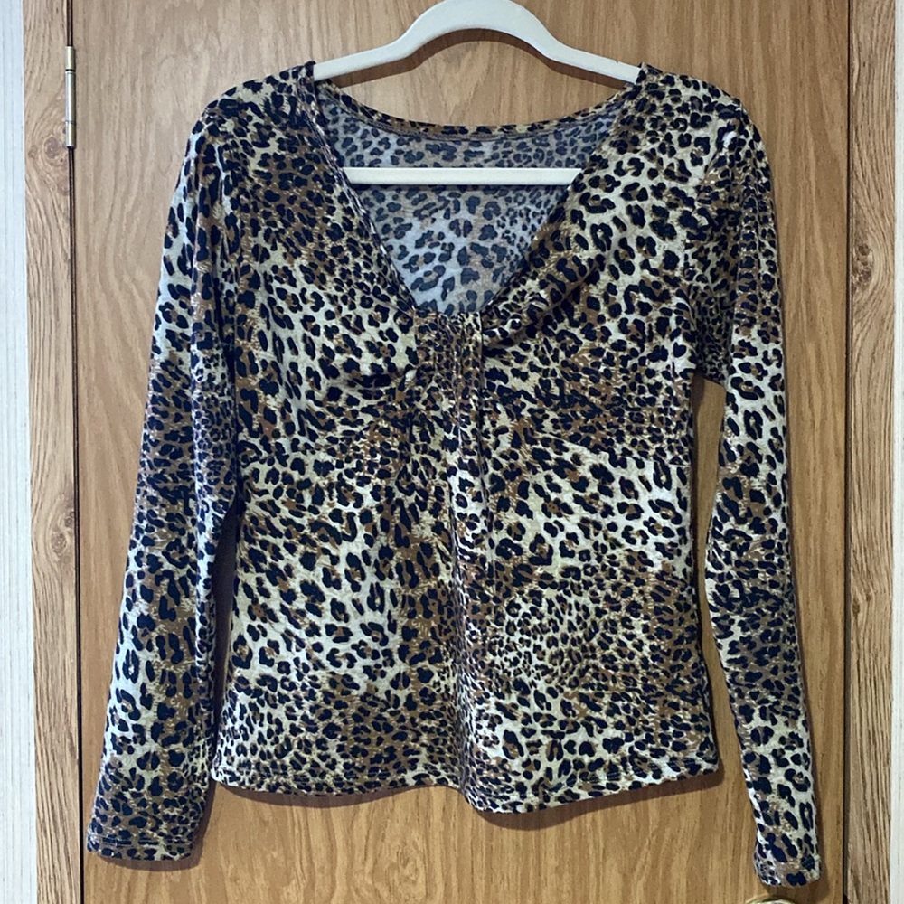 Leopard Sparkly Top Size XL